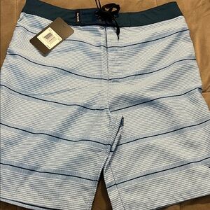 NWT Hurley Boys Light Blue and Navy Board Shorts